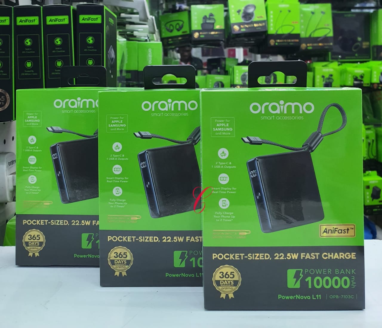 Oraimo Pocket‑Size First Charge 22.5W Fast Charger – Black